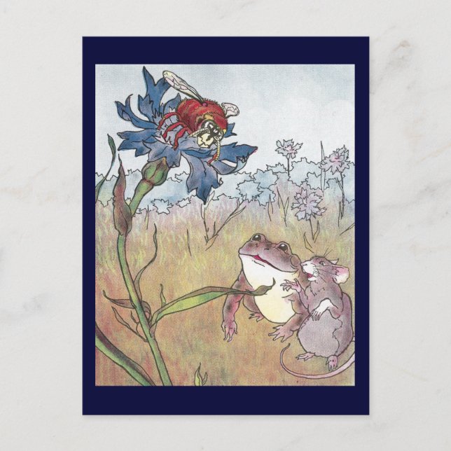 Mouse, Toad och Hornet i Meadow Vykort (Framsida)