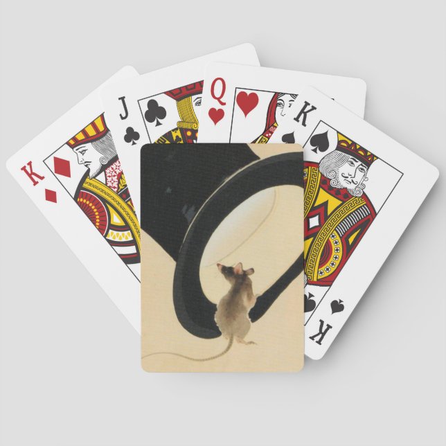 Mouse Top hat kinesisk Råtta-år Zodiac Birthday Pl Casinokort (Baksidan)