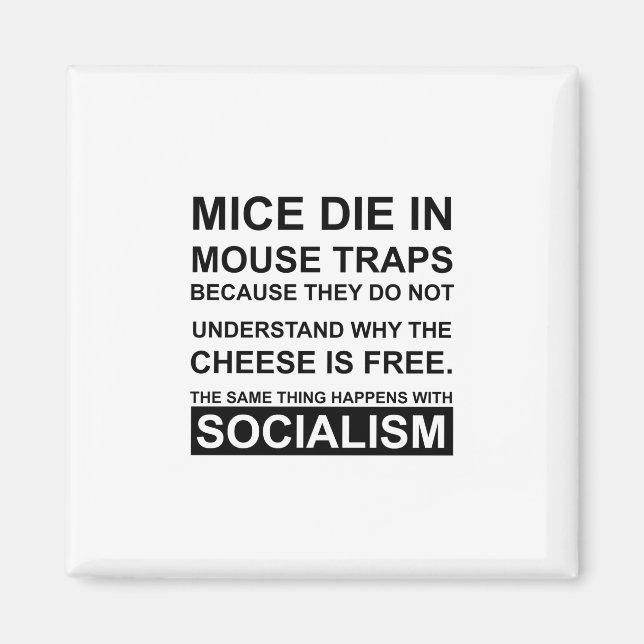 Mouse Traps med gratis Ost AKA-socialism Magnet (Framsidan)