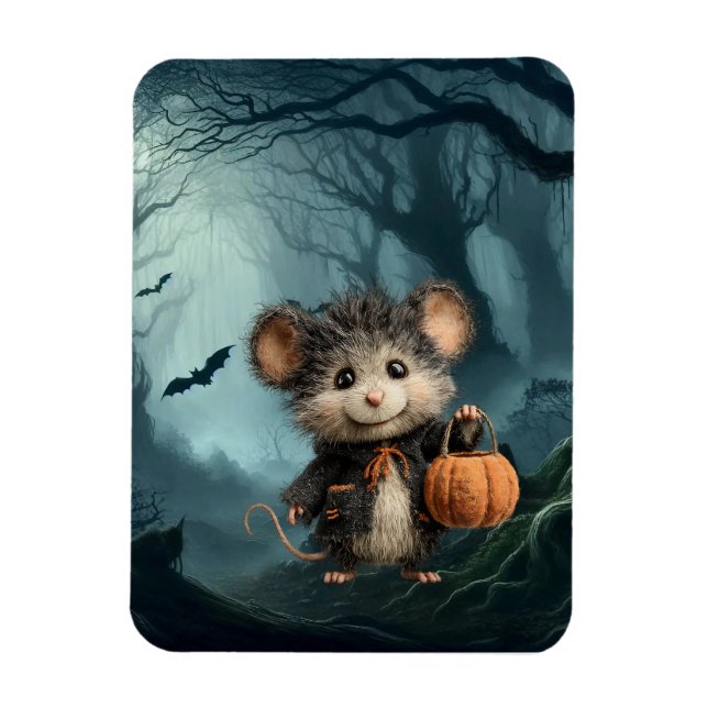 Mouse Trick eller Treater Halloween Magnet (Vertikal)
