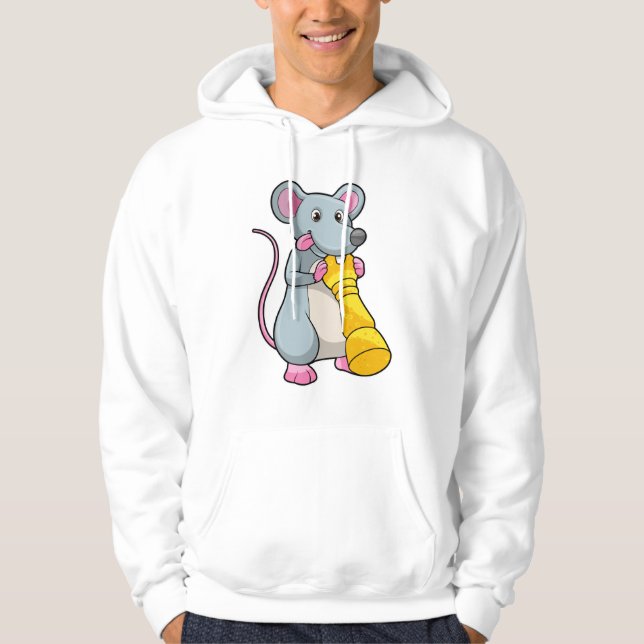 Mouse vid Chess med Chess biet Pawn Hoodie (Framsida)
