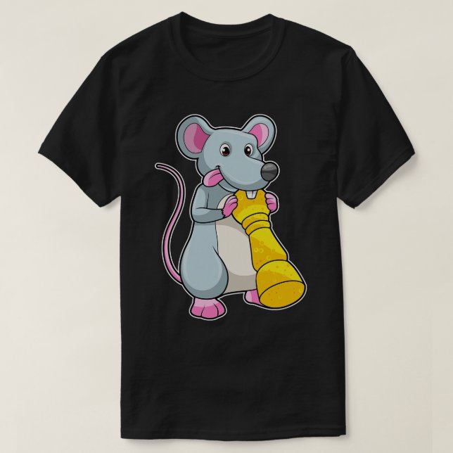 Mouse vid Chess med Chess biet Pawn T Shirt (Design framsida)
