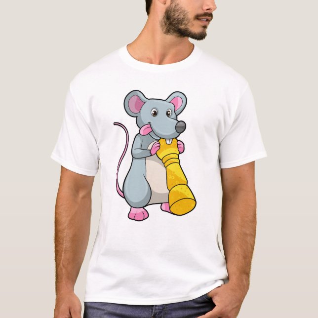 Mouse vid Chess med Chess biet Pawn T Shirt (Framsida)