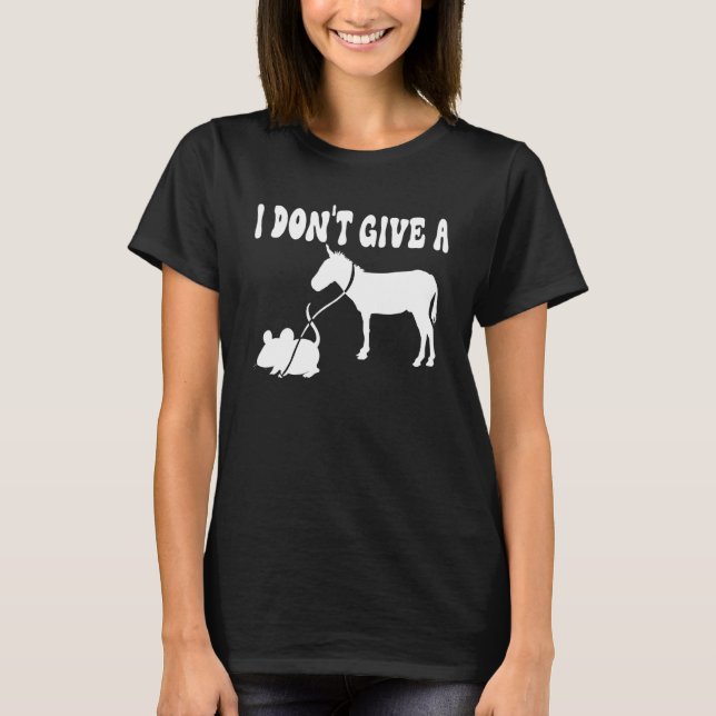 MOUSE WALKING A DONKEY I Don't Give Rats Mouse vin T Shirt (Framsida)