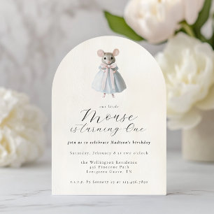 Mouse Whimsical Victorian Birthday Inbjudningar