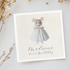 Mouse Whimsical Victorian Birthday Pappersservett