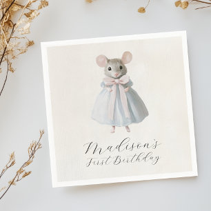 Mouse Whimsical Victorian Birthday Pappersservett