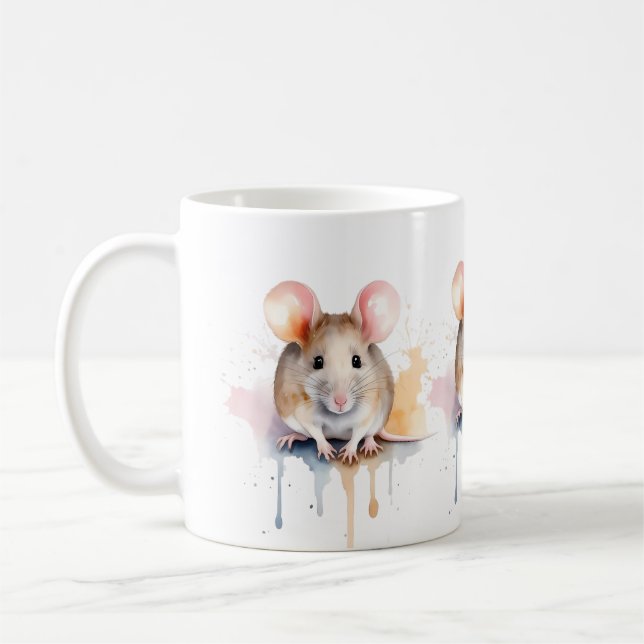 Mouse Wildlife & Nature Vatten Färg Set Kaffemugg (Vänster)