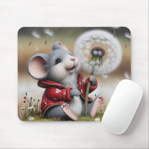 Mouse with a dandelion musmatta