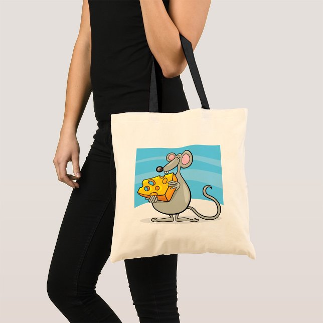 Mouse with Cheese Tote Bag Tygkasse (Skapare uppladdad)