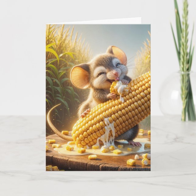 Mouse With Corn Cob Kort (Framsida)