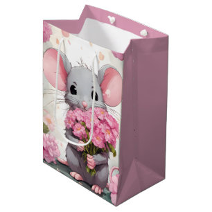 Mouse with Rosa Flower Bouquet