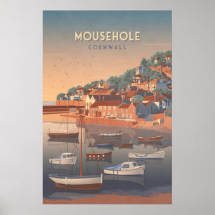 Mousehole Cornwall Resemålningaffisch Poster