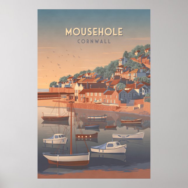 Mousehole Cornwall Resemålningaffisch Poster (Framsidan)