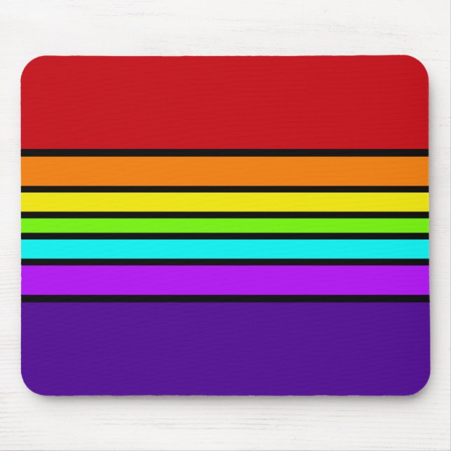 Mousemat Rainbow Rand Vågrät Optical Roligt Musmatta (Framsidan)