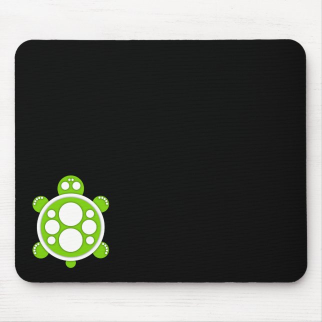 Mousemat rundasköldpadda, vit, limefruktgrönt, musmatta (Framsidan)