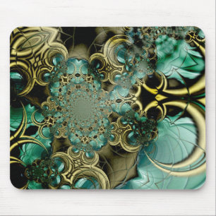 Mousepad Abstrakt Art Metall Guld Teal Glass 2 Musmatta