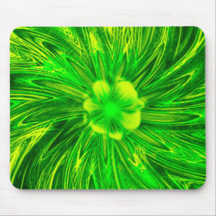 Mousepad Abstrakt Linjer Grönt Flower Musmatta