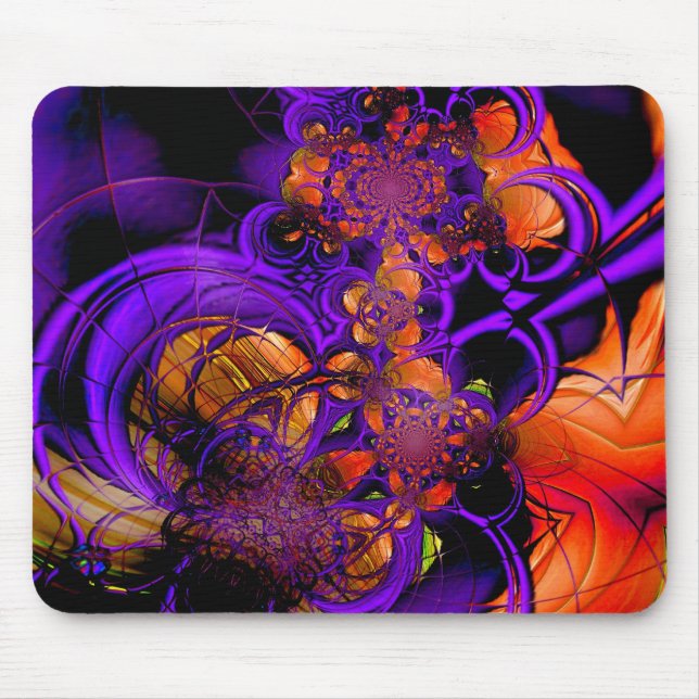 Mousepad Abstrakt Metall Lila Orange Crochet 2 Musmatta (Framsidan)