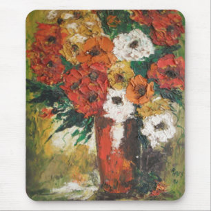 Mousepad Ann Hayes Painting Red Flowers Mixed Musmatta