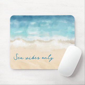 Mousepad Aquarela abstrata mar oceano praia Musmatta
