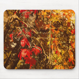 Mousepad Autumn Red Gult Vines Musmatta
