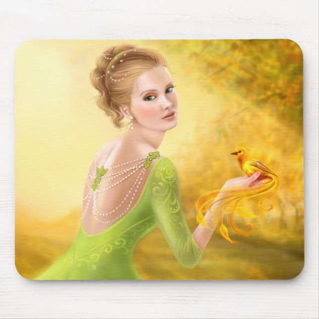 Mousepad Bevackra romantiska kvinnor och fantasi g Musmatta (Framsidan)