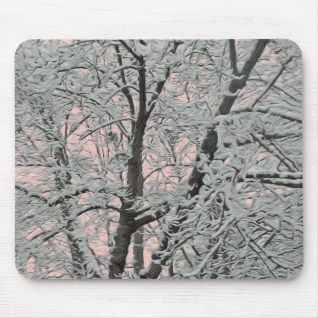 Mousepad Big Träd i Snö Musmatta (Framsidan)