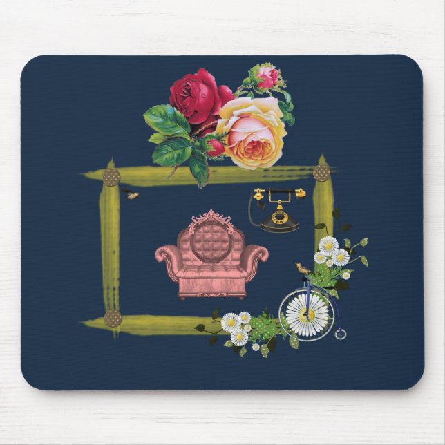 Mousepad Blommigt Musmatta (Framsidan)