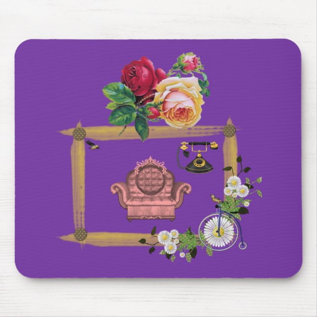 Mousepad Blommigt Musmatta (Framsidan)