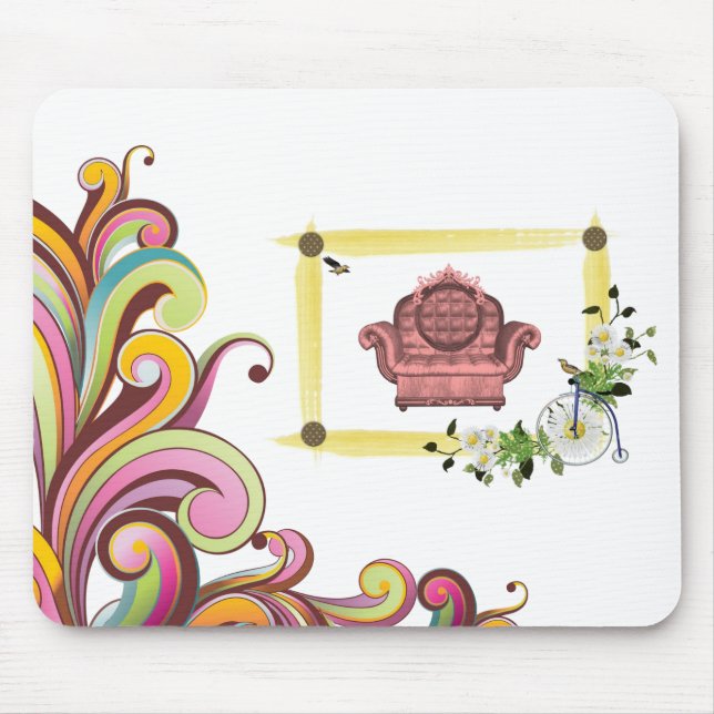 Mousepad Blommigt Musmatta (Framsidan)