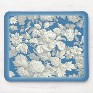 Mousepad Blue Antique Blommigt Musmatta