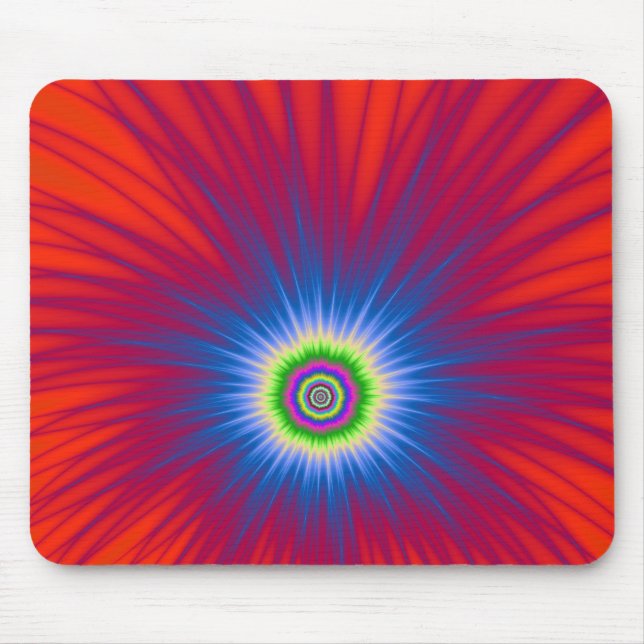 Mousepad Blue Explosion på Red Musmatta (Framsidan)