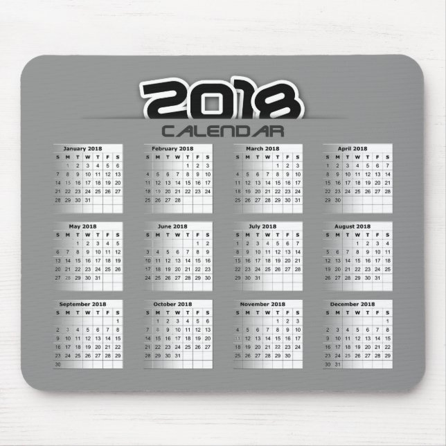 Mousepad Calendar 2018 Musmatta (Framsidan)