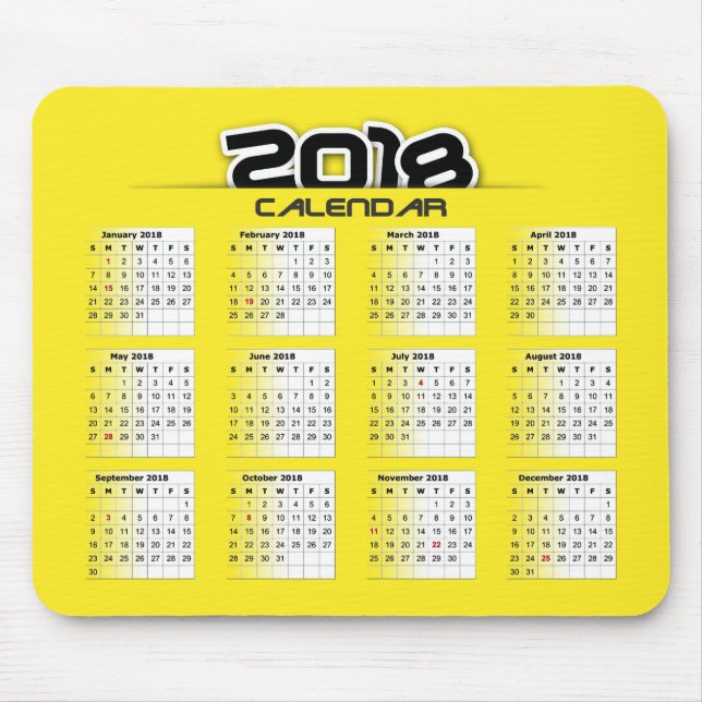 Mousepad Calendar 2018 Musmatta (Framsidan)