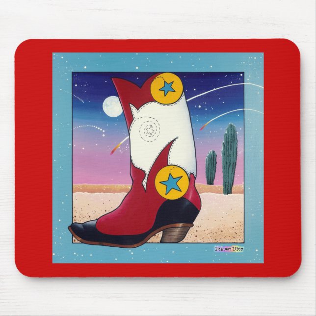 Mousepad - Cowboy Boots, alla dold up Musmatta (Framsidan)