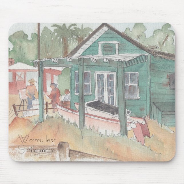Mousepad ’Crystal Cove, CA/Watercolor Sketch’ Musmatta (Framsidan)