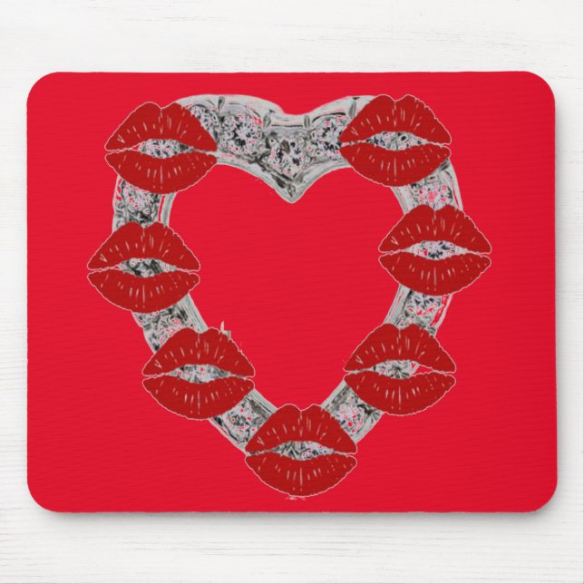 Mousepad Diamond Heart Kisses Musmatta (Framsidan)