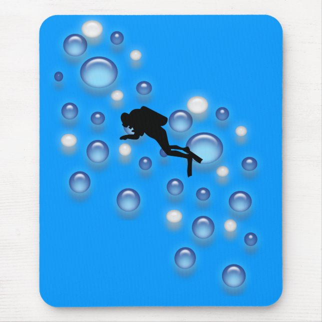 Mousepad - Diver med bubblor Musmatta (Framsidan)