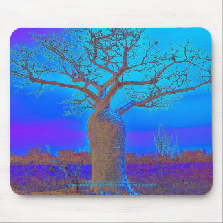 Mousepad - elegant blåttBoab Tree. Musmatta
