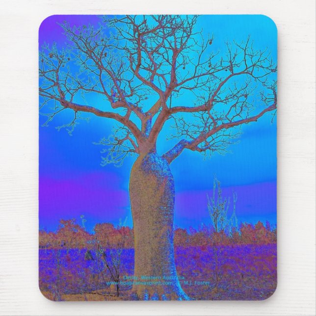Mousepad - elegant blåttBoab Tree. Musmatta (Framsidan)