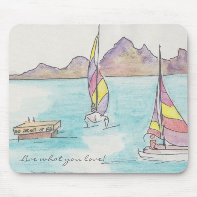 Mousepad ’Fiji Watercolor Sketch’ Musmatta (Framsidan)