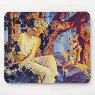 Mousepad: Flicka med älvor - vid Maxfield Parrish Musmatta