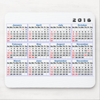 Mousepad för 2016 kalender enkel turkos musmatta