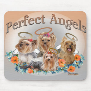 Mousepad för 4 Yorkie perfekt änglar Musmatta