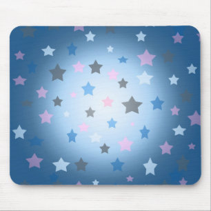 Mousepad för blått- och rosastjärnamönster musmatta