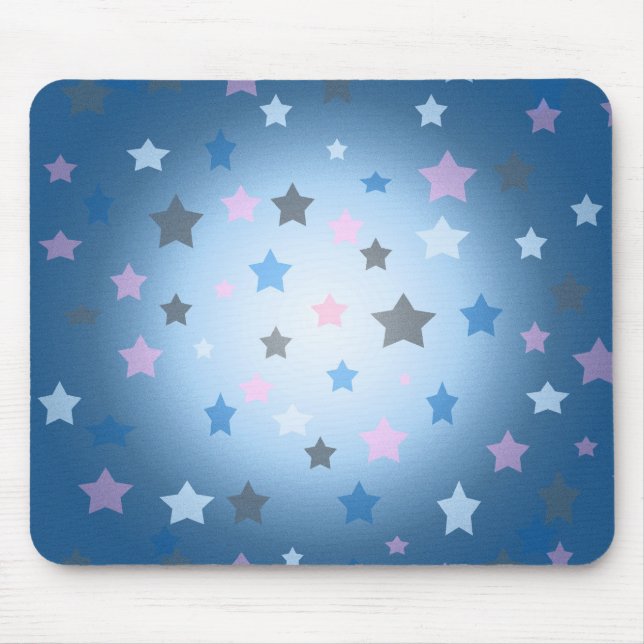 Mousepad för blått- och rosastjärnamönster musmatta (Framsidan)