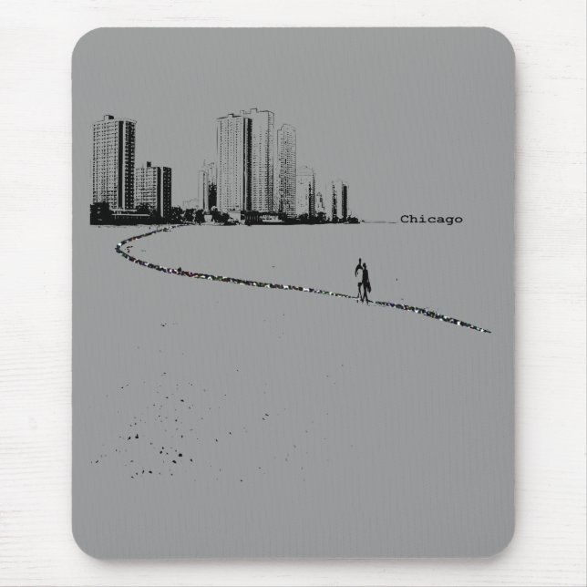 Mousepad för Chicago älskarevintage Musmatta (Framsidan)