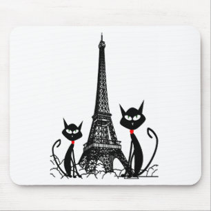 mousepad för eiffel tornkatter musmatta