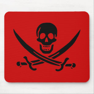 Mousepad för jackRackham svart skalle Musmatta